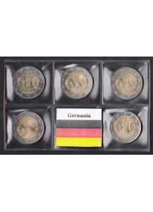 2013 - 2 euro GERMANIA 50º Trattato Eliseo 5 Zecche Fdc